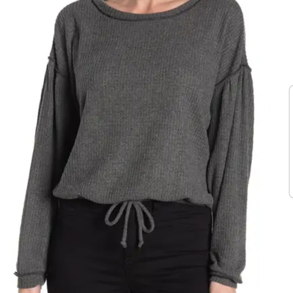 Socialite Front Tie Waffle Knit Sweater SZ M NWT